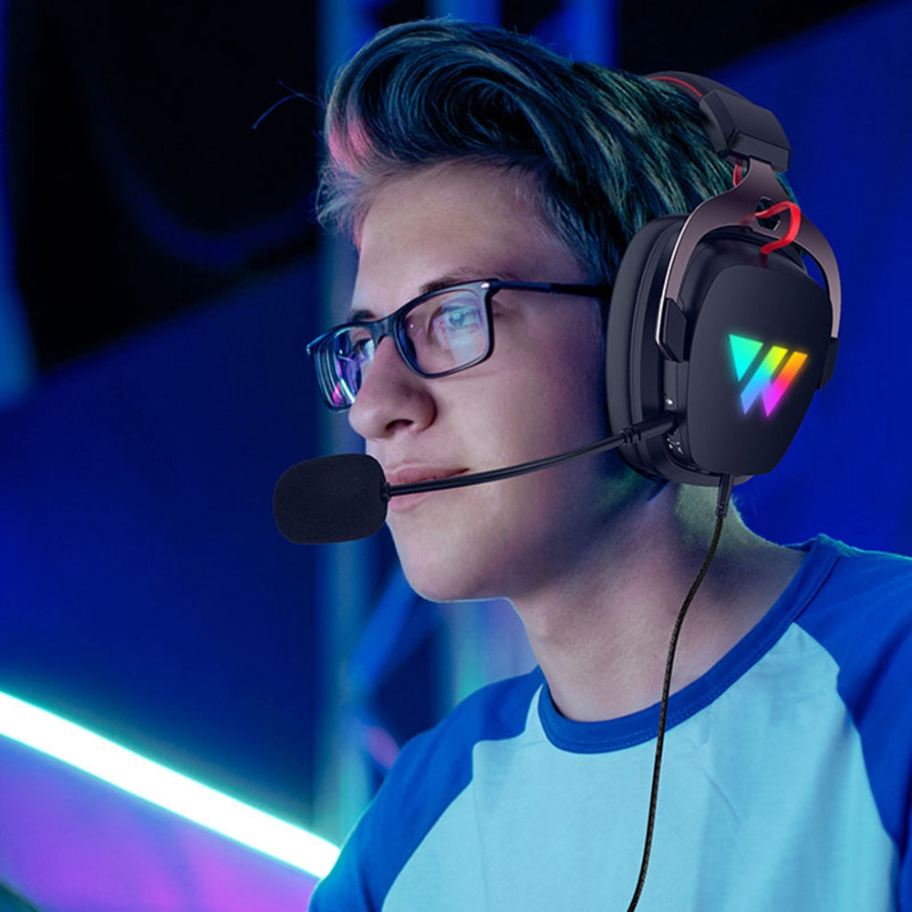 WINTORY W11 2.4G Connectivity Headphone Wired Over-Ear E-sports Earphone RGB LED Light Stereo Bass Gaming Headset WINTORY W11 2.4G Connectivity Headphone Wired Over-Ear E-sports Earphone RGB LED Light Stereo Bass Gaming Headset